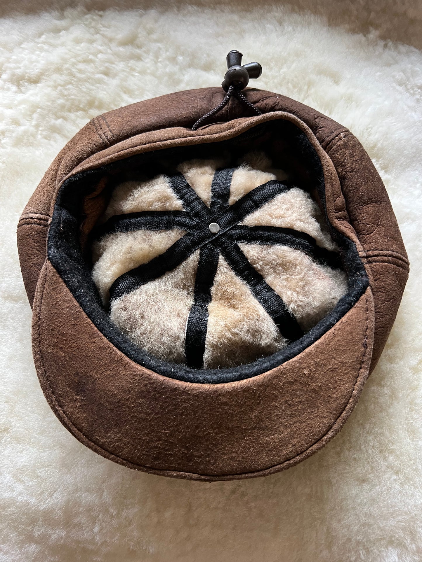 WeeSkins Leather Sheepskin Cap