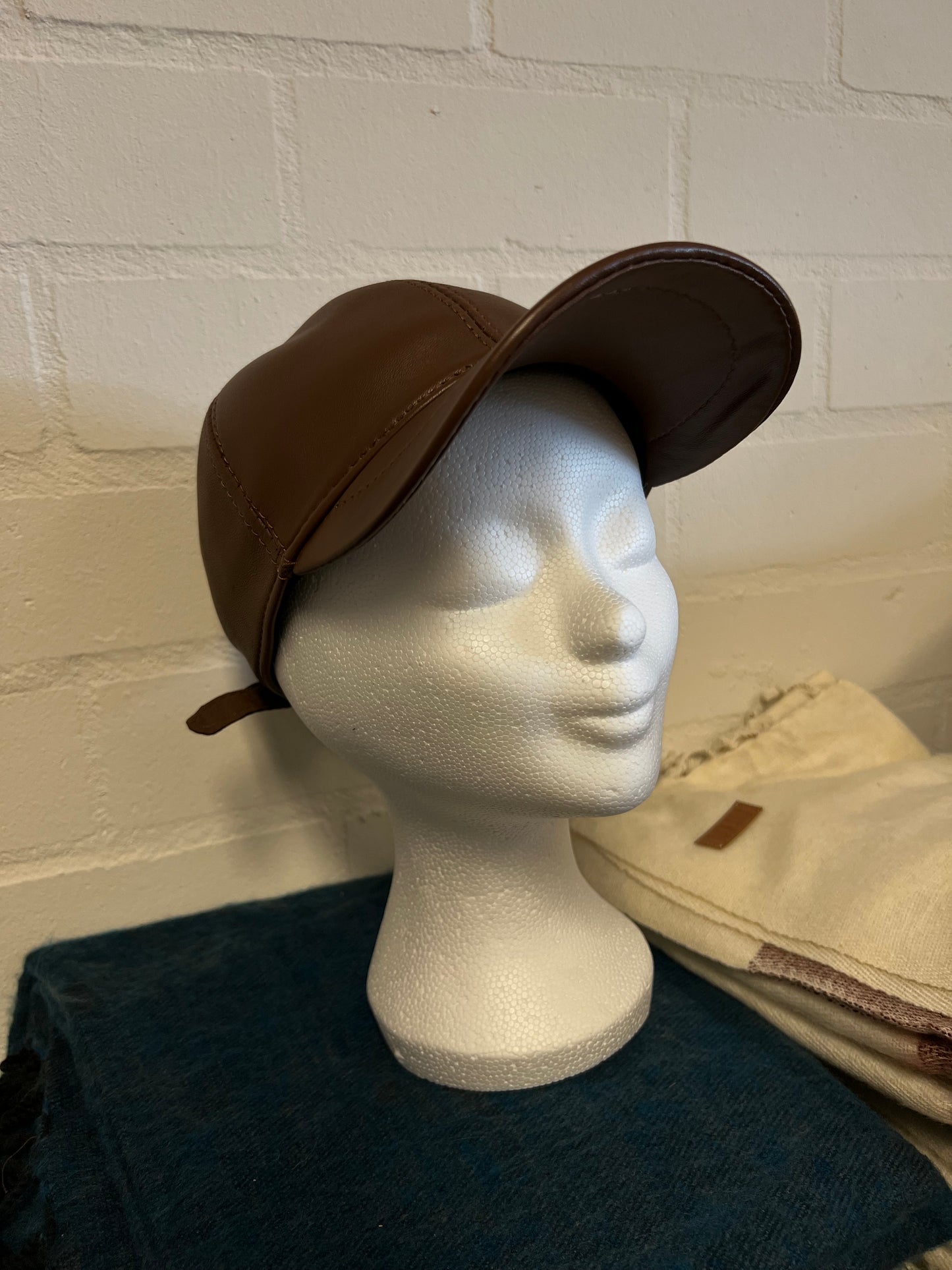 WeeSkins Leather Sheepskin Cap