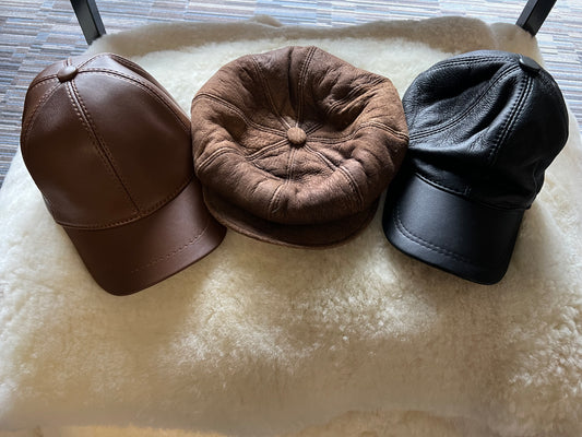 WeeSkins Leather Sheepskin Cap