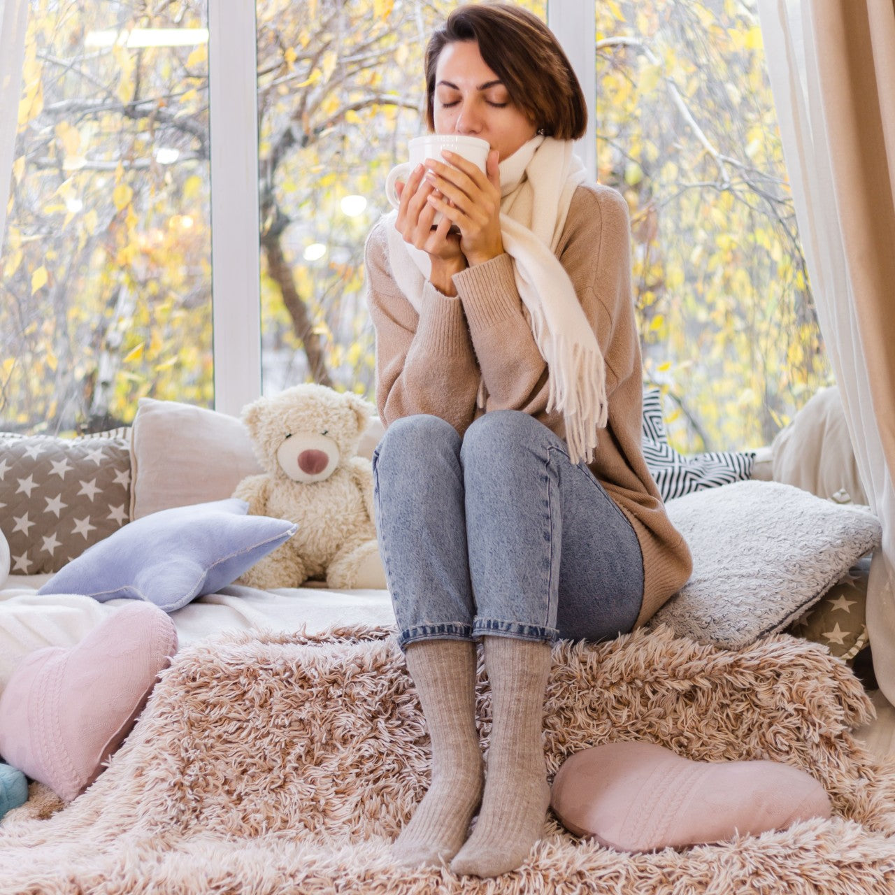 Alpacawollen Sokken Dun - kriebelvrij