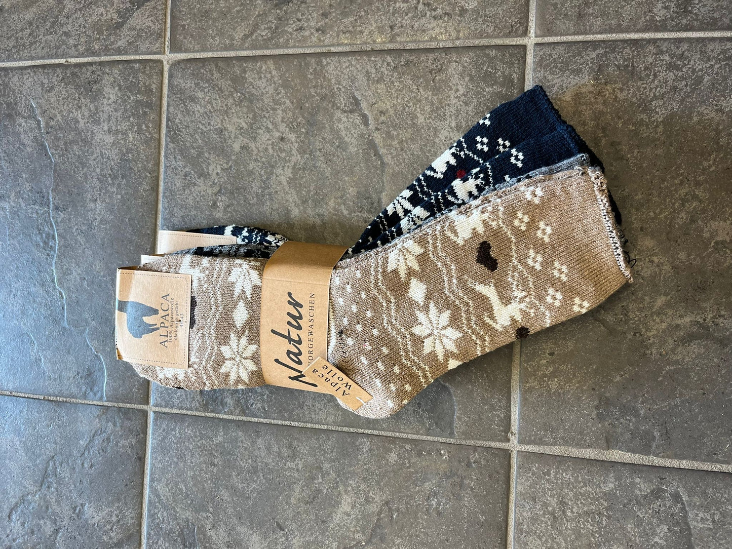 3 Pack Alpacawollen Kerstsokken Unisex