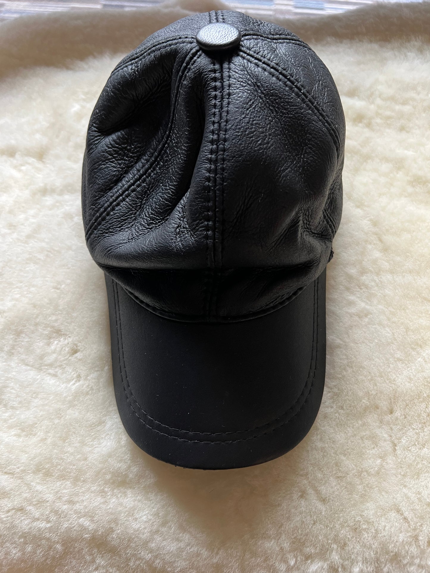 WeeSkins Leather Sheepskin Cap