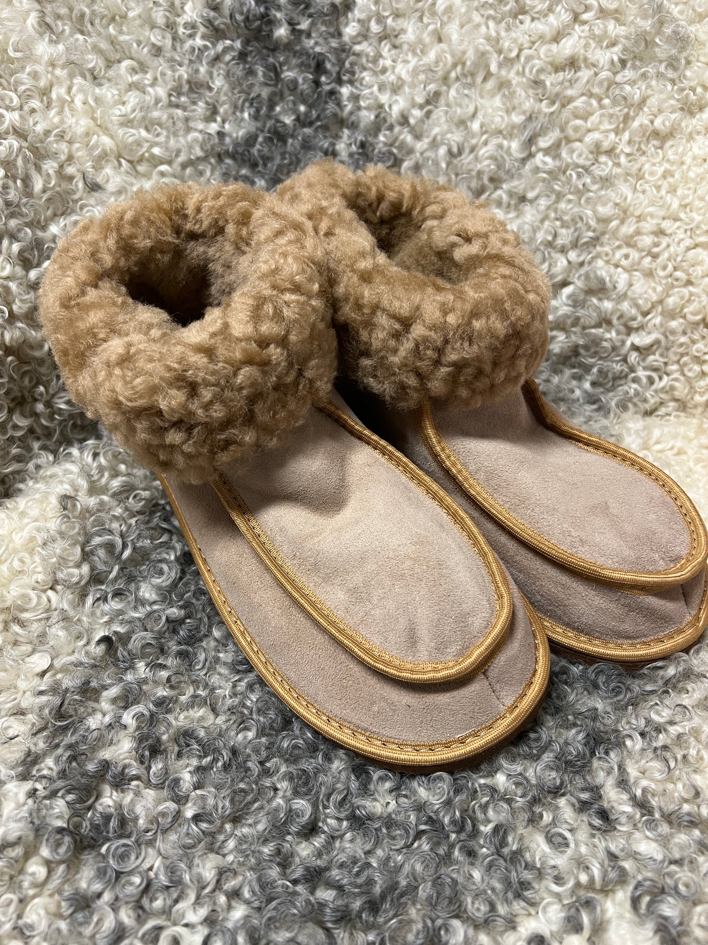 Lamsvacht Laars Pantoffels Met Bontrand
