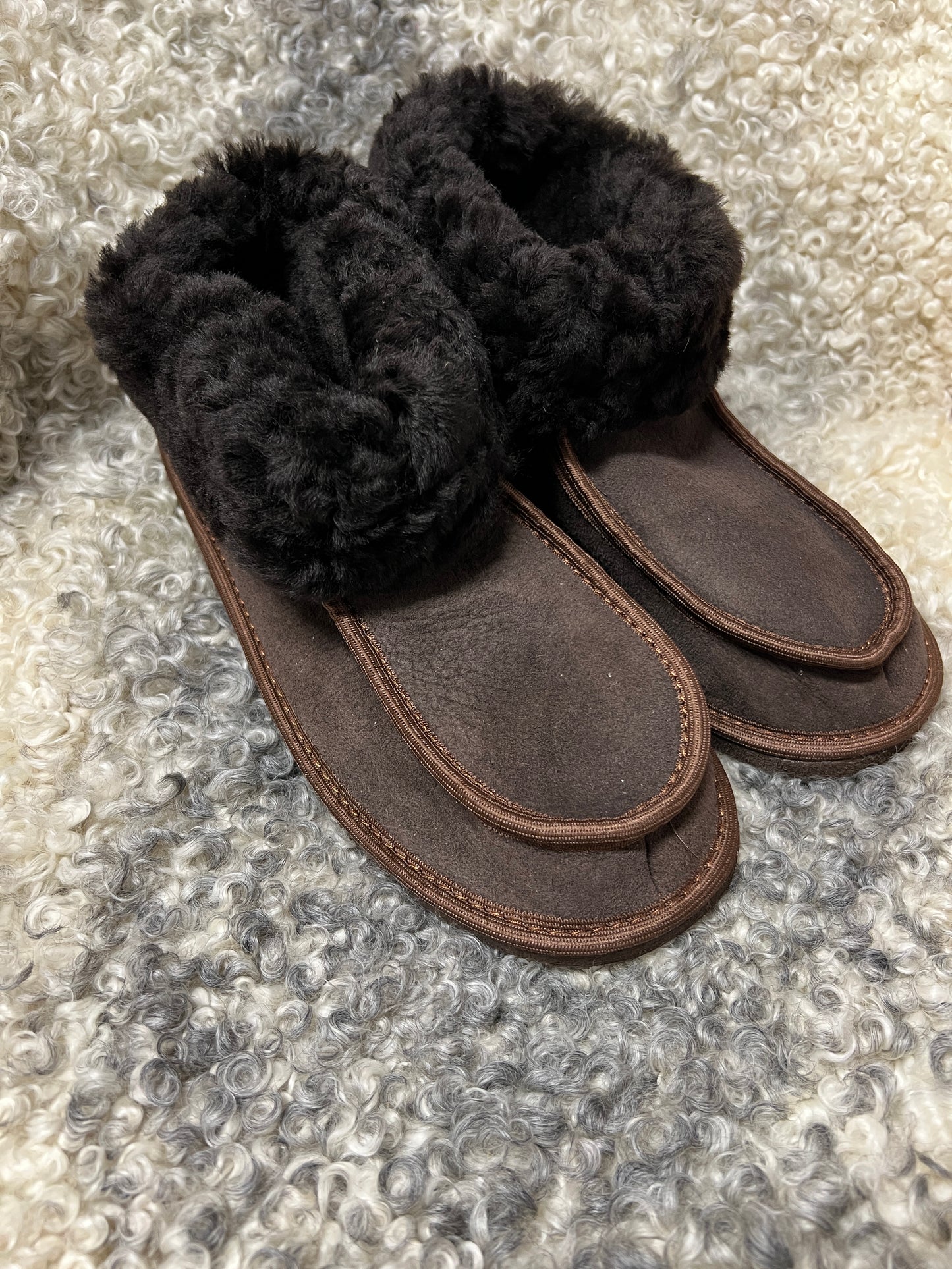 Lamsvacht Laars Pantoffels Met Bontrand